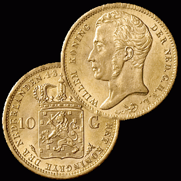 10 Gulden goud 1825U